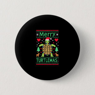 Fröhliche Turtlemas Weihnachtslichter Süße Schildk Button