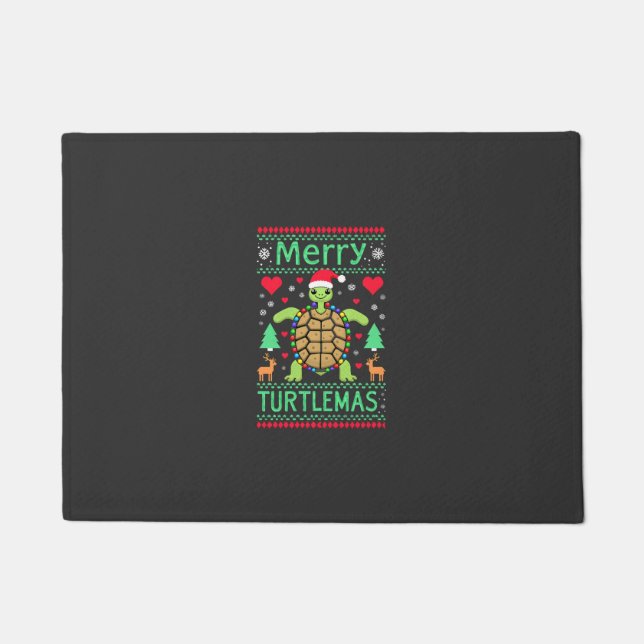 Fröhliche Turtlemas Weihnachtslichter Süße Schildk Fußmatte (Vorderseite)