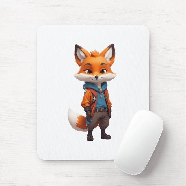 fröhliche und abenteuerliche Fox-Illustration Mousepad (Mit Mouse)