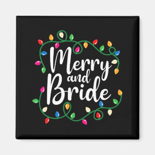 Fröhliche und Braut bekommen Weihnachtslicht Bache Magnet