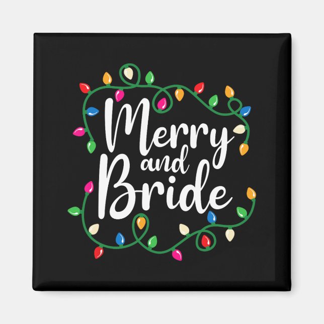 Fröhliche und Braut bekommen Weihnachtslicht Bache Magnet (Vorne)