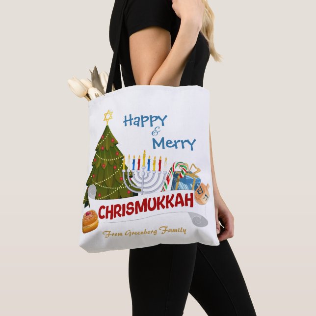 Fröhliche und glückliche Chrismukkah mit tradition (Von Nahem)