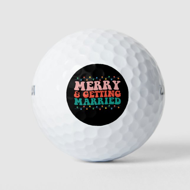 Fröhliche und heiratsfähige Weihnachtsfeier Golfball (Vorderseite)