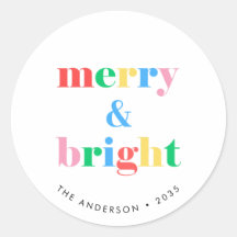 Fröhliche und helle bunte Typografie Weihnachten
