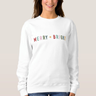 Fröhliche und helle Farben Retro Weihnachten Sweatshirt