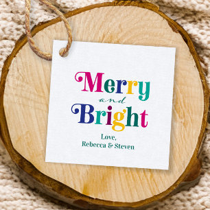 Fröhliche und helle farbenfrohe Weihnachtsgeschenk Geschenkanhänger