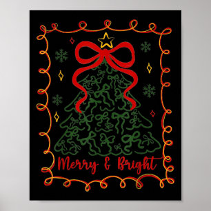 Fröhliche und helle frohe Weihnachten Coquette Bau Poster