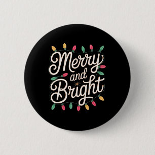 Fröhliche und helle, gemütliche Weihnachtsleuchten Button