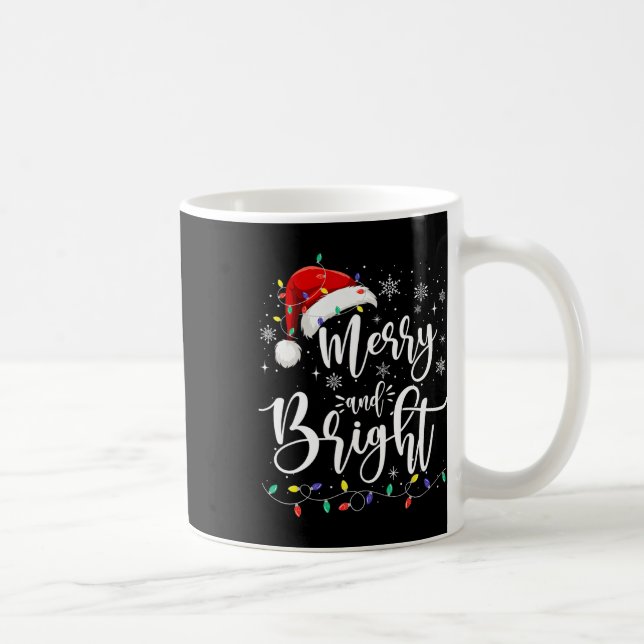 Fröhliche und helle Lichter Red Weihnachtsmannmütz Kaffeetasse (Rechts)