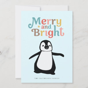 Fröhliche und helle lustige niedliche Pinguin-Weih Feiertagskarte