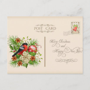 Fröhliche und helle minimalistische Weihnachtspost Postkarte