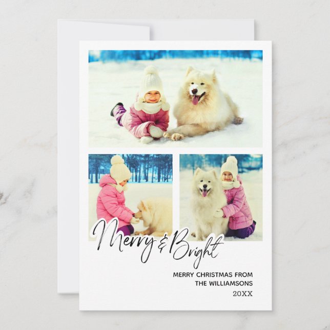 Fröhliche und helle Moderne Foto Weihnachten (Vorderseite)