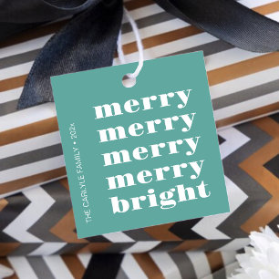 Fröhliche und helle Moderne Minimale Aquamarine We Geschenkanhänger