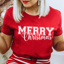 Fröhliche und helle Moderne Rot Frohe Weihnachtsge T-Shirt