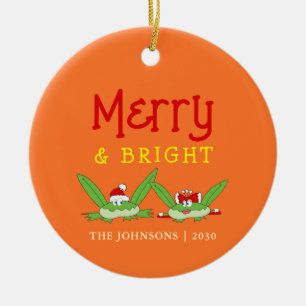 Fröhliche und helle Niedliche Weihnachten Keramik Ornament