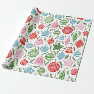 Fröhliche und helle Ornamente Weihnachtsgeschenk W Geschenkpapier
