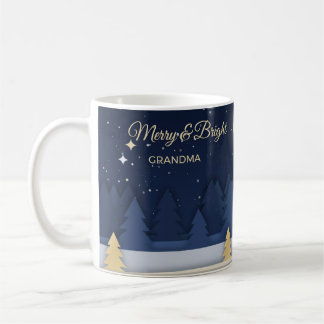 Fröhliche und helle Papercut-Wald-Namentasse Kaffeetasse