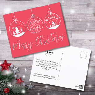 Fröhliche und helle rote Weihnachtsfeier Unternehm Feiertagspostkarte