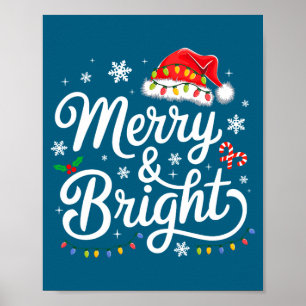 Fröhliche und helle rote Weihnachtsmannmütze Weihn Poster