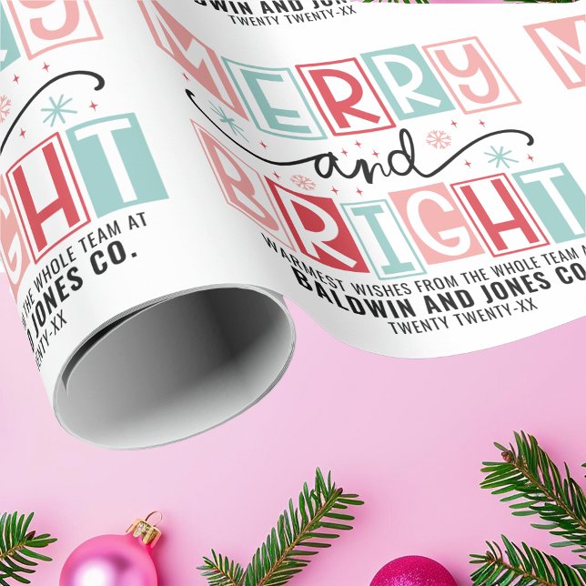 Fröhliche und helle trendy Vintage Weihnachten Geschenkpapier (Von Creator hochgeladen)