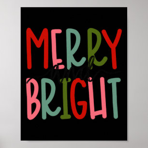 Fröhliche und helle Weihnachten Frauen Mädchen Kin Poster