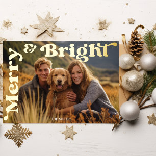 Fröhliche und helle Weihnachts-Retro-Typografie-Fo Folien Feiertagspostkarte