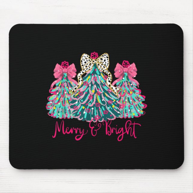 Fröhliche und helle Weihnachtsbaum-Coquette  Mousepad (Vorne)
