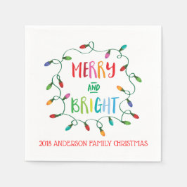 Fröhliche und helle Weihnachtsbeleuchtung Serviette