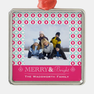 Fröhliche und helle Weihnachtsfamilienverzierung F Ornament Aus Metall