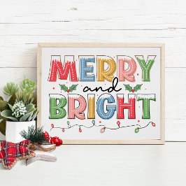 Fröhliche und helle Weihnachtsfeierlichkeit Poster