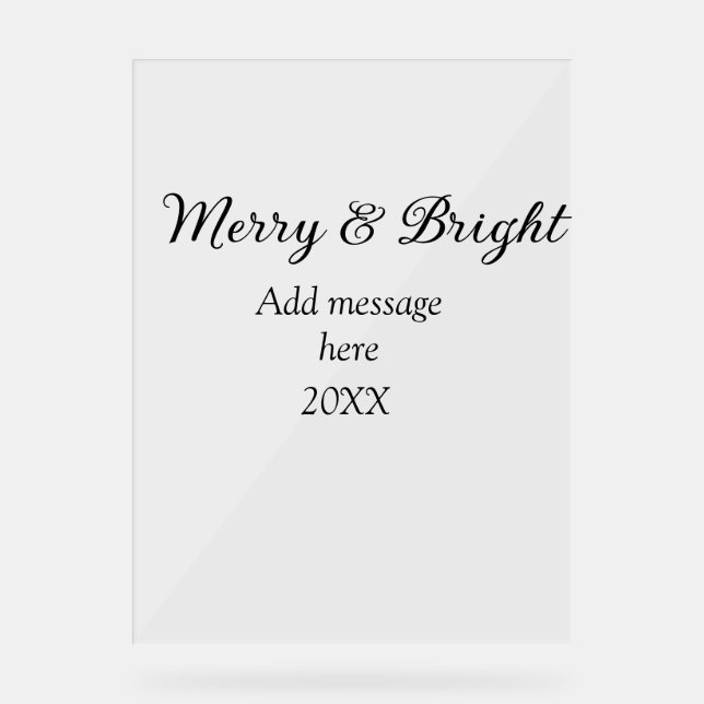 Fröhliche und helle Weihnachtsfeiertage ergänzen M Acrylschild (Vorderseite)