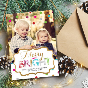 FROHLICHE UND HELLE WEIHNACHTSFOTOKARTE FEIERTAGSKARTE