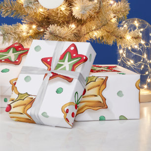 Fröhliche und helle Weihnachtskekse Geschenkpapier