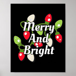 Fröhliche und helle Weihnachtsleuchten und Dekorat Poster