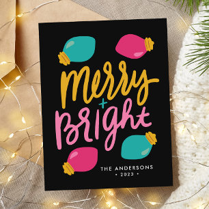 Fröhliche und helle Weihnachtslichter Nicht-Foto Feiertagspostkarte