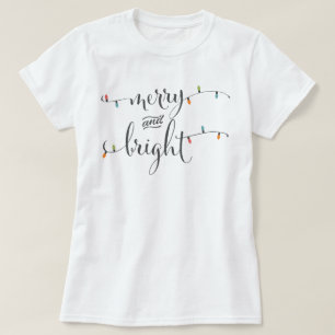 Fröhliche und helle Weihnachtslichter T-Shirt