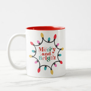 Fröhliche und helle Weihnachtsstimmung Zweifarbige Tasse