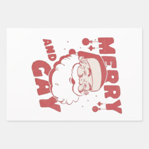 Fröhliche und lustige Weihnachten LGBTQ Stolz Geschenkpapier Set
