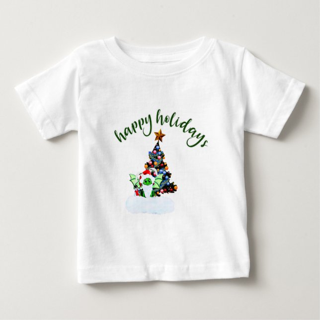 Fröhliche und magische Weihnachten mit einer Drach Baby T-shirt (Vorderseite)