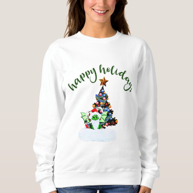 Fröhliche und magische Weihnachten mit einer Drach Sweatshirt (Vorderseite)