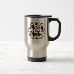 Fröhliche und mocha Drink Weihnachtskaffee Weihnac Reisebecher
