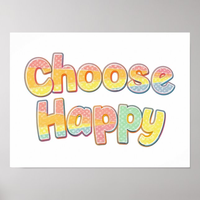 Fröhliche und positive Kindertypografie Poster (Vorne)
