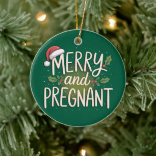 Fröhliche und schwangere Weihnachten Schwangerscha Keramik Ornament