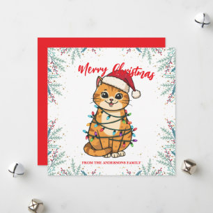 Fröhliche und strahlende Katze Weihnachten Kätzche