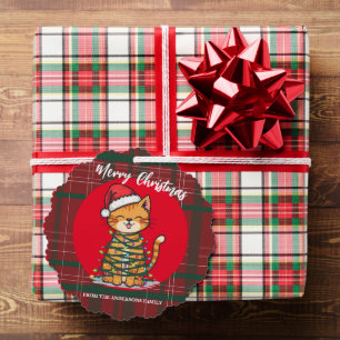 Fröhliche und strahlende Katze Weihnachten Kätzche Ornament Karte