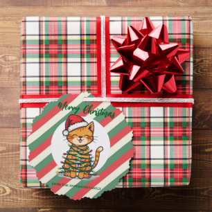 Fröhliche und strahlende Katze Weihnachten Kätzche Ornament Karte