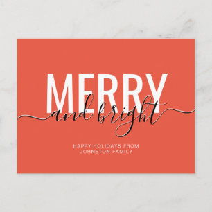 Fröhliche und strahlende Weihnachtsfeier Orange Postkarte