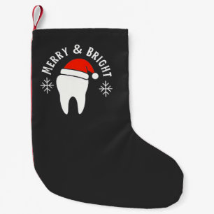 Fröhliche und strahlende Zahnarzt Weihnachten   Kleiner Weihnachtsstrumpf