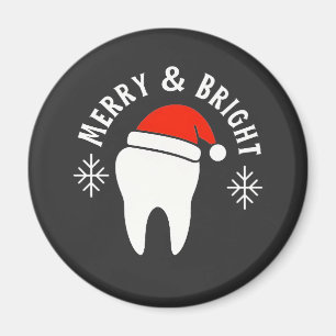Fröhliche und strahlende Zahnarzt Weihnachten Magnet