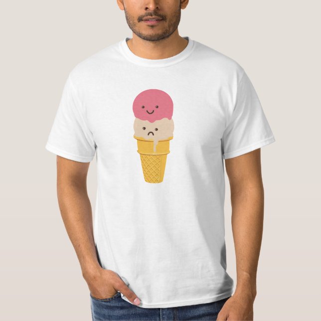 Fröhliche und traurige Eiscreme T-Shirt (Vorderseite)